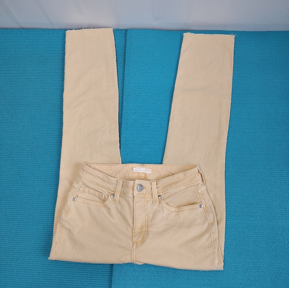 Lauren Conrad Womens Ankle Skinny StretchJeans - Frayed Hem Yellow Sz 0